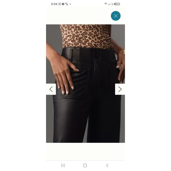 The Junie High-Rise Flare Pants by Maeve Faux-Leather Edition Size 31 NWTS - Picture 4 of 13